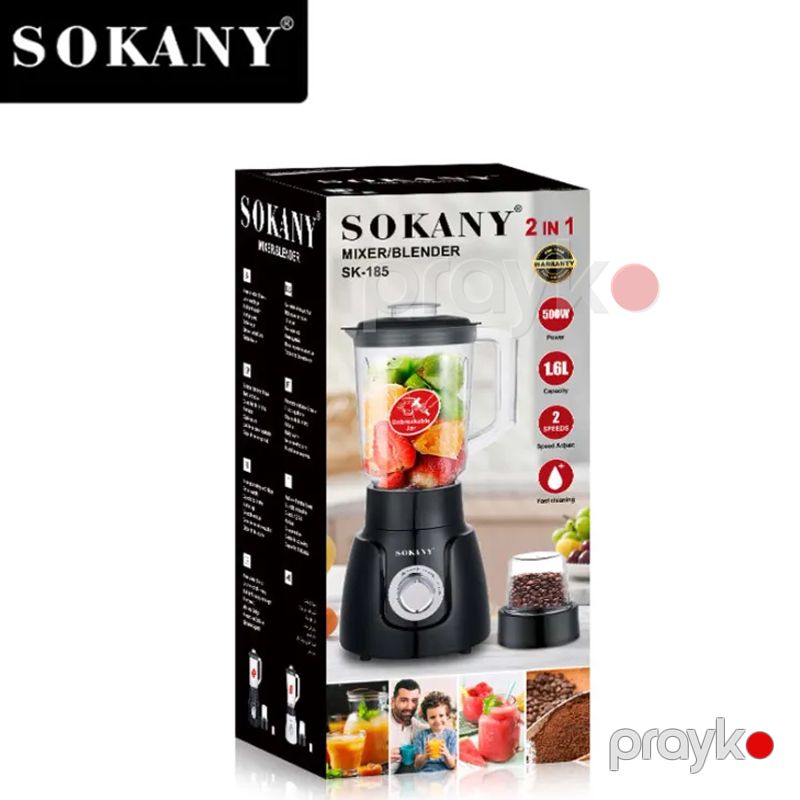 Sokany SK-185 - Blender 2-si 1-də Blender 500W Gücündə Blender Qəhvə Üyüdücü 1.6L Davamlı Korpus — Blenderlər, xırdalayanlar və mikserlər, Bakı (4)