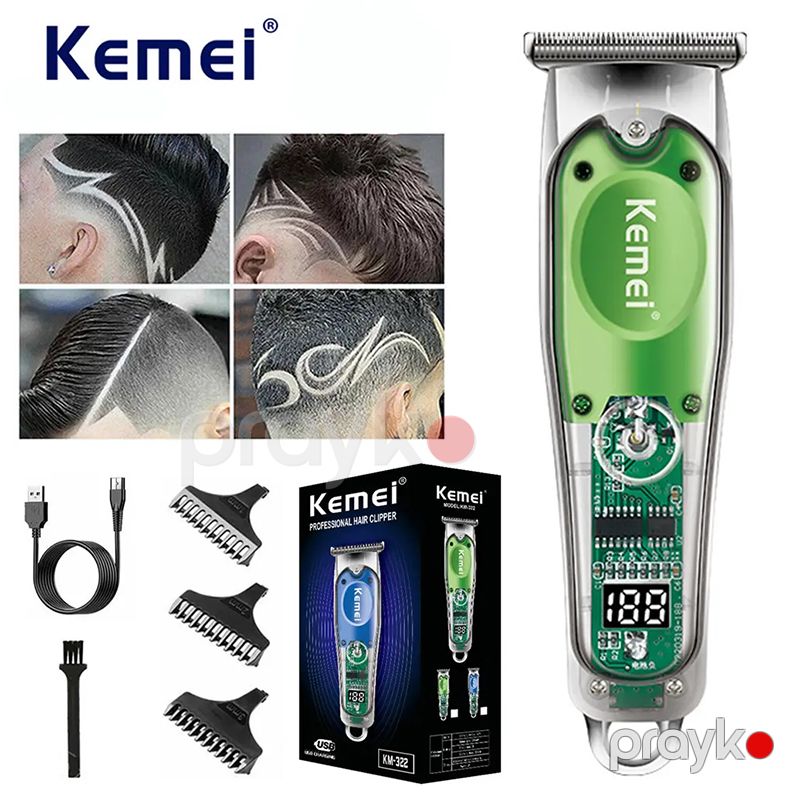 Kemei Kişilər Üçün Simsiz LED Saç Saqqal Kəsmə Makinası Professional USB Hızlı Şarj Saç Saqqal Təraş Maşını — Usturalar, trimmerler və epilyatorlar, Bakı (6)