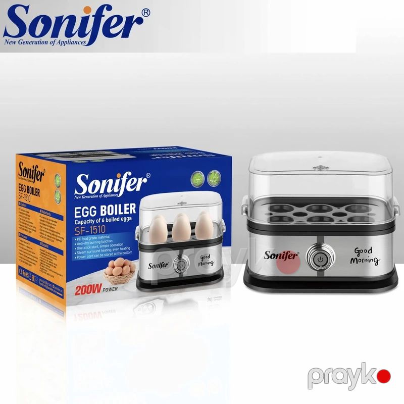 Sonifer SF-1510 Mini Elektrikli Yumurta Bişirən 6 Sürətli Buxar Qazanı Sonifer SF-1510 Buxarlı Yumurta Qazanı — Qablar və mətbəx əşyaları, Bakı (6)