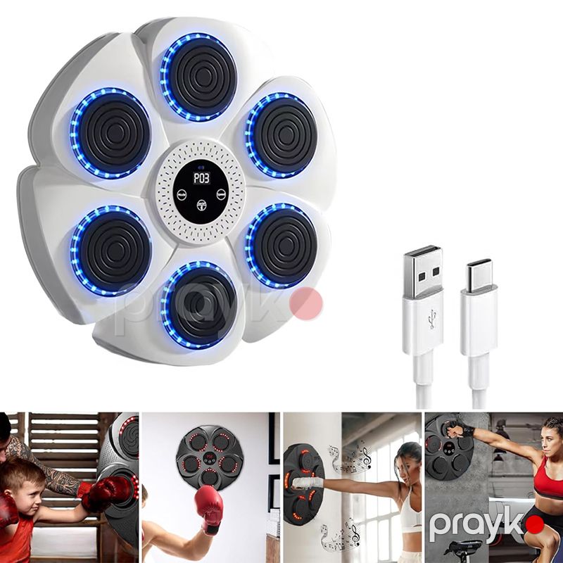 Musiqili Boks Cihazı Ağıllı Divara Quraşdırılmış Boks Məşq Aləti Reaksiya Hədəfi LED İşıqlı Koordinasiya Telim Cihazı — İdman, hobi, istirahət, Bakı (5)