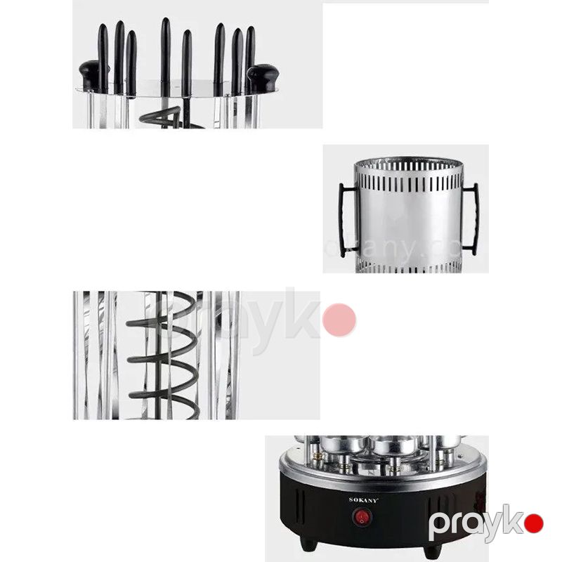 Sokany SK-6113 Elektrikli Manqal Şaquli Portativ Fırlanan Barbekü 1500W — Soba və qrillər, Bakı (5)