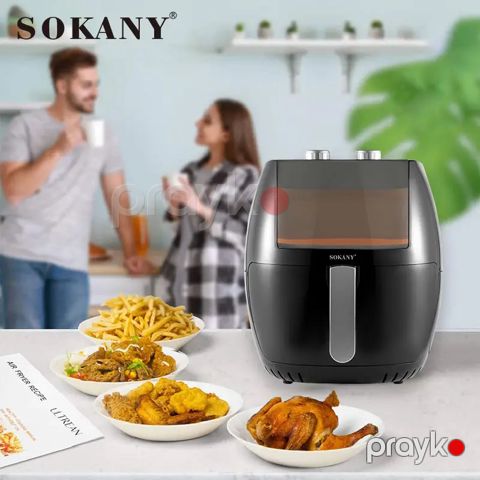 Yüksək Keyfiyyətli Sokany Elektrikli Rəqəmsal Hava Fritözü 1800W Gücündə Peşəkar Ari Fritöz Mexanic Timer 8L — Bakı