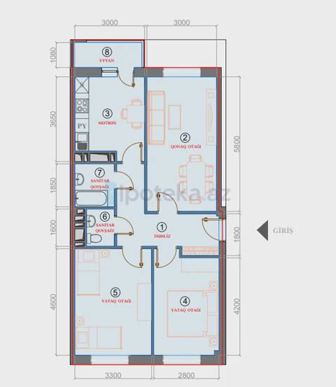 Satılır: 3 Otaq, Yeni tikili, Suraxanı r., Hövsan q., 73.00 m²