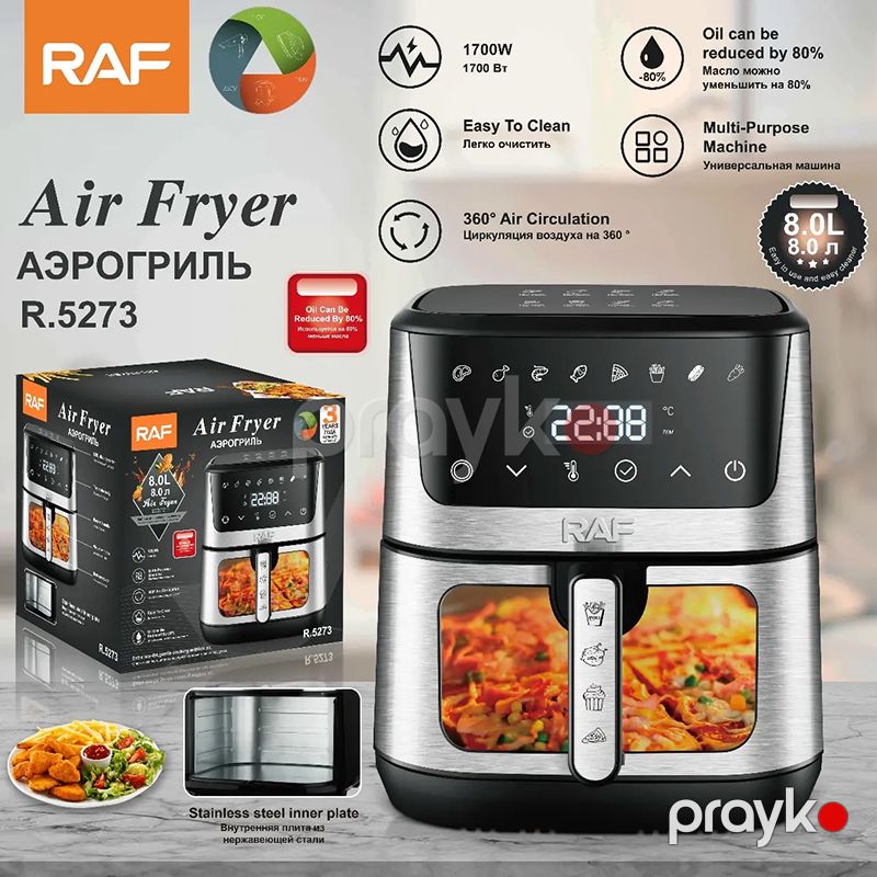 RAF R.5273 Çoxfunksiyalı Elektrikli Qızardıcı Hava Fritöz Airfryer 1700W — Digər mətbəx texnikası, Bakı (6)
