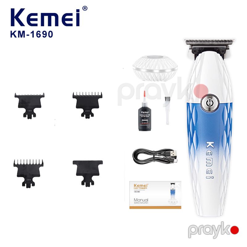 Kemei KM-1690 - Trimmer Adapterli Saç Kəsici 10W Əsas Şarj Vasitəsi ilə Professional Bərbər Saç Kəsici Maşınları — Usturalar, trimmerler və epilyatorlar, Bakı (5)