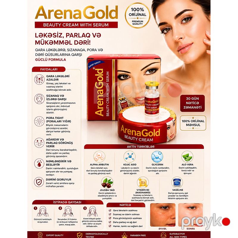 ArenaGold Beauty Cream with Serum – Ləkə Əleyhinə Üz Kremi və Serum Dəsti — Gözəllik və səhiyyə, Bakı (2)