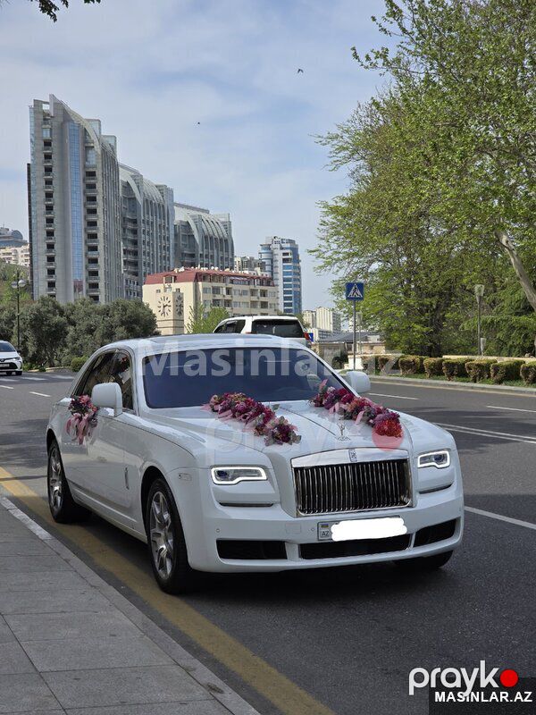 Rolls Royce white rolls royce ghost, 2020 il — Minik avtomobili icarəsi, Bakı (10)
