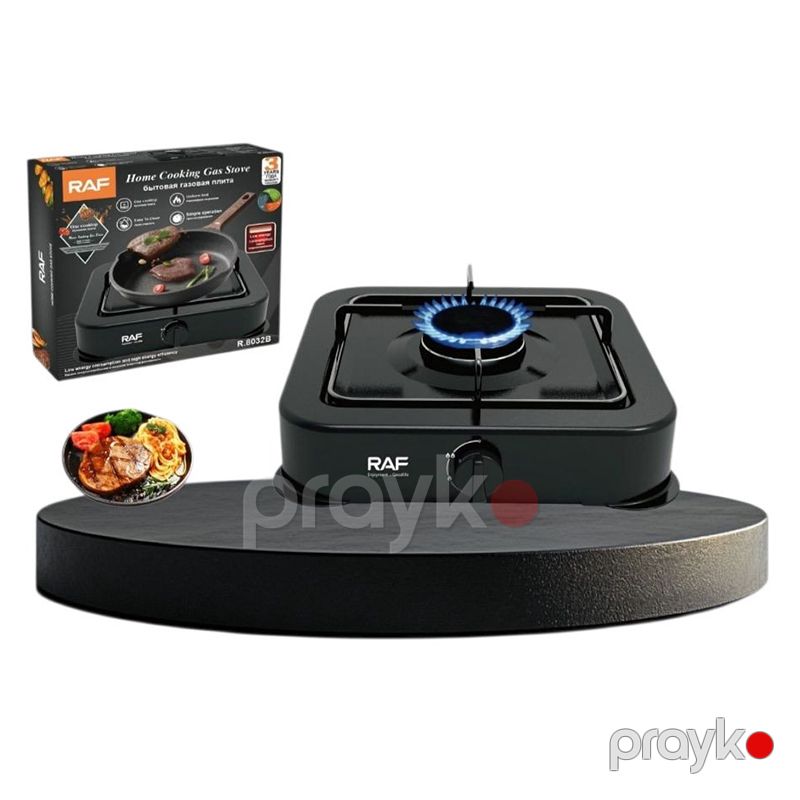 Qaz Plitəsi RAF R.8032B Qaz Sobası 1 Ocaq Qara Raf R.8032b Portativ 1 Ocaqlı Qazlı Stolüstü Soba — Plitələr, Bakı (2)