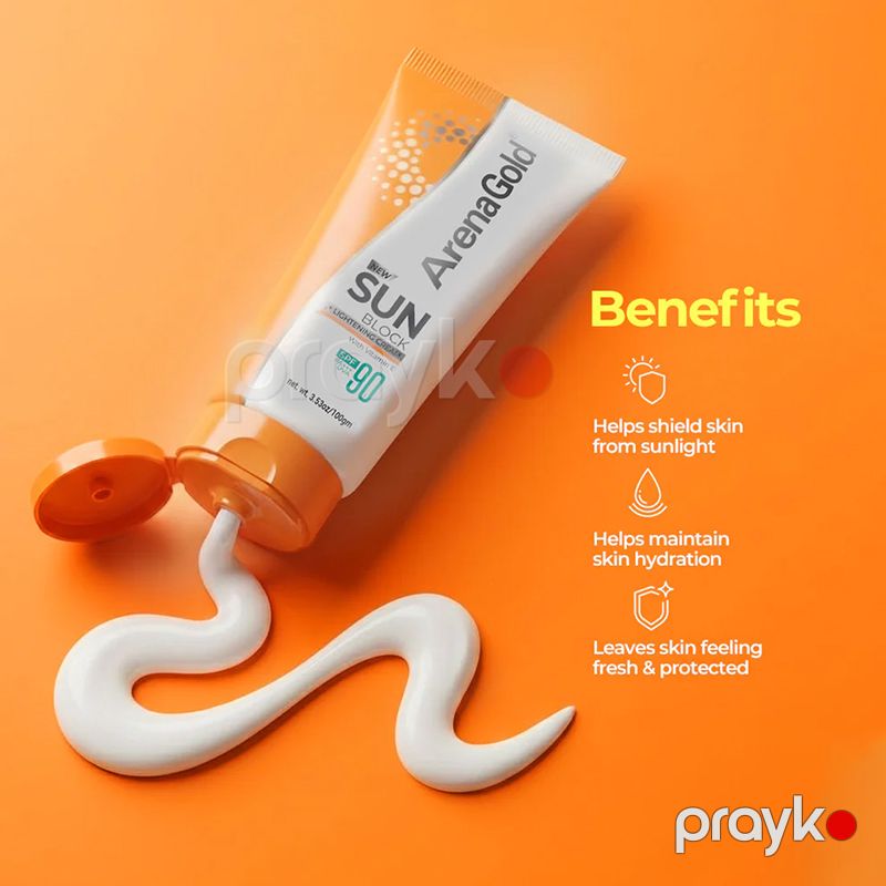 Arena Gold Sun Block SPF 90 Günəşdən Qoruyucu Spf Krem 100 q — Gözəllik və səhiyyə, Bakı (5)