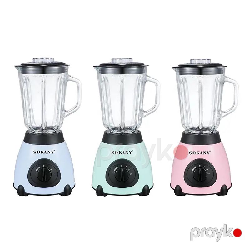 Sokany Şirəçəkən Blender 400W 3 Sürət Ayarlı 2-si 1 Arada Amerika Üslubunda Şüşə Blender 1.5 L — Blenderlər, xırdalayanlar və mikserlər, Bakı (2)