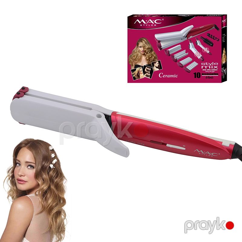 MACstyler MC-2075 8 Başlıqlı Peşəkar Saç Həcimləndirici Fen Çok Fonksiyonlu Keramik Dəyişiləbilən Başlıqlı Saç Düzleştirici Fen Set — Fən, Bakı (6)