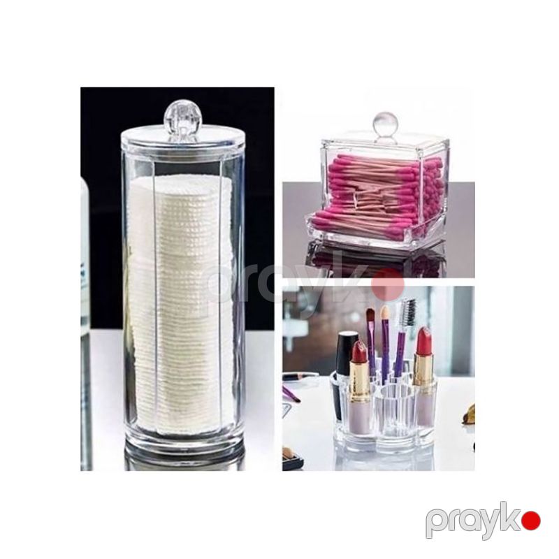 3-lü Kosmetik Orqanayzer Dəsti Dırnaq Boyası Pomada Standı Panbıq Disk Qulaq Çöpü Qabı Şəffaf Makiaj Düzənləyici Dəsti Orqanayzer — Gözəllik və səhiyyə, Bakı (6)