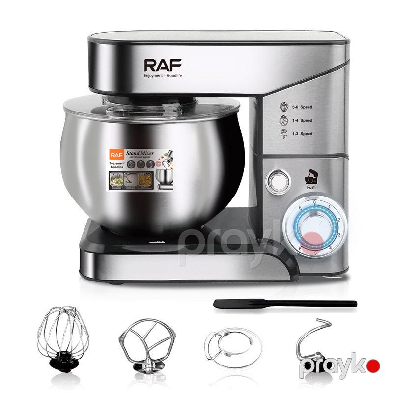 Raf 1000w Standlı Mikser Gümüş Rəngli R6683 Mikser Paslanmayan polad 1000W 6.8L Tutumlu Stend mikser RAF R.6683 — Blenderlər, xırdalayanlar və mikserlər, Bakı (3)