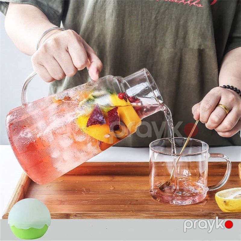 Eleqant Qrafin 1,5L Qapaqlı Şüşə Sürahi İçməli Su Üçün Premium 50Oz Şüşə Su Qabı Qrafinka Dəsti — Qablar və mətbəx əşyaları, Bakı (5)