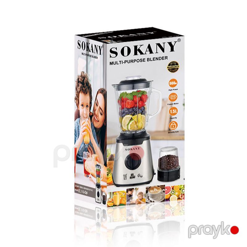 Sokany 2-si 1 Arada Çoxfunksiyalı Şüşə Blender 1.5L Tutuma Məxsus Professional Seramik Şirəçəkən 500W — Blenderlər, xırdalayanlar və mikserlər, Bakı (7)