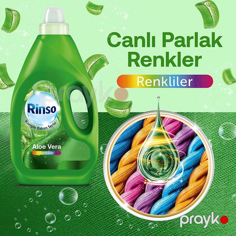 Rinso Sıvı Çamaşır Deterjanı Renkliler İçin Aloe Vera Deterjanı 3 L Renkli Kiyafet Bakım Serisi Paltaryuyan Üçün Yuyucu Maye — Mallar, Bakı (3)