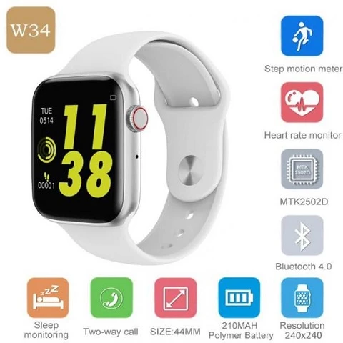Microwear W34 Smart Watch Bluetooth Call Touch Screen Smart saatı — Elektronika, Bakı (3)