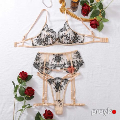 Qadınlar üçün alt paltarı dəsti 2367832, krem, poliester/elastan/pambıq, ölçü M/L — Bakı