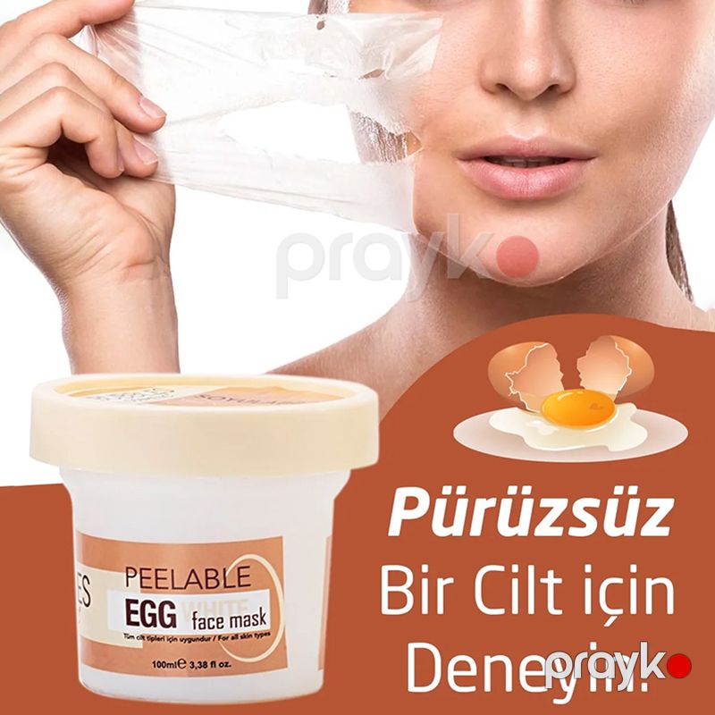 Bs Bubbles Cosmetic Pürüzsüz Dəri Üçün Soyula Bilən Yumurta Ağı Üz Maskası EGG Whıte Face Mask — Gözəllik və səhiyyə, Bakı (3)