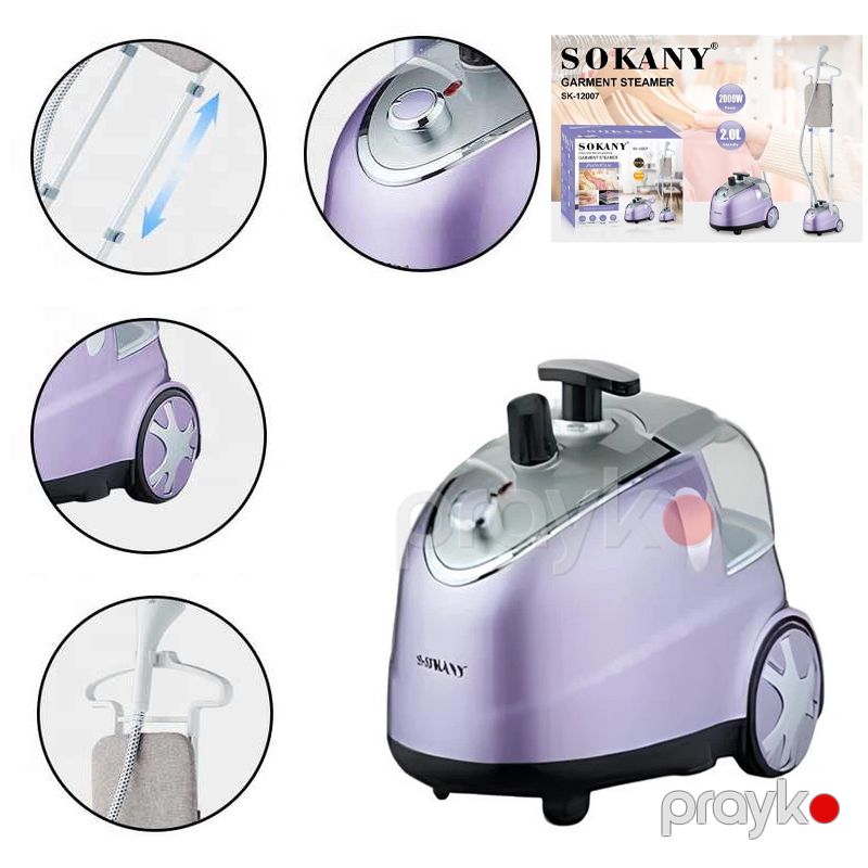 Sokany Stend Buxarlı Ütü 2 Litr 2000W Döşəmə üçün şaquli buxarlandırıcı SK-12007 Peşəkar geyim buxarlandırıcısı — Ev texnikası, Bakı (4)