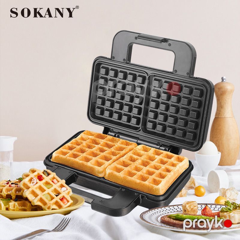 Sokany SK-BBQ-225 - Vafli Bişiricisi, 1000 Vt Yüksək Güclü, İki Tərəfli Qızdırıcı, Yapışmayan Örtük, Asan Təmizlənir, Kompakt və Portativ — Toster və vaflyasıcı, Bakı (3)