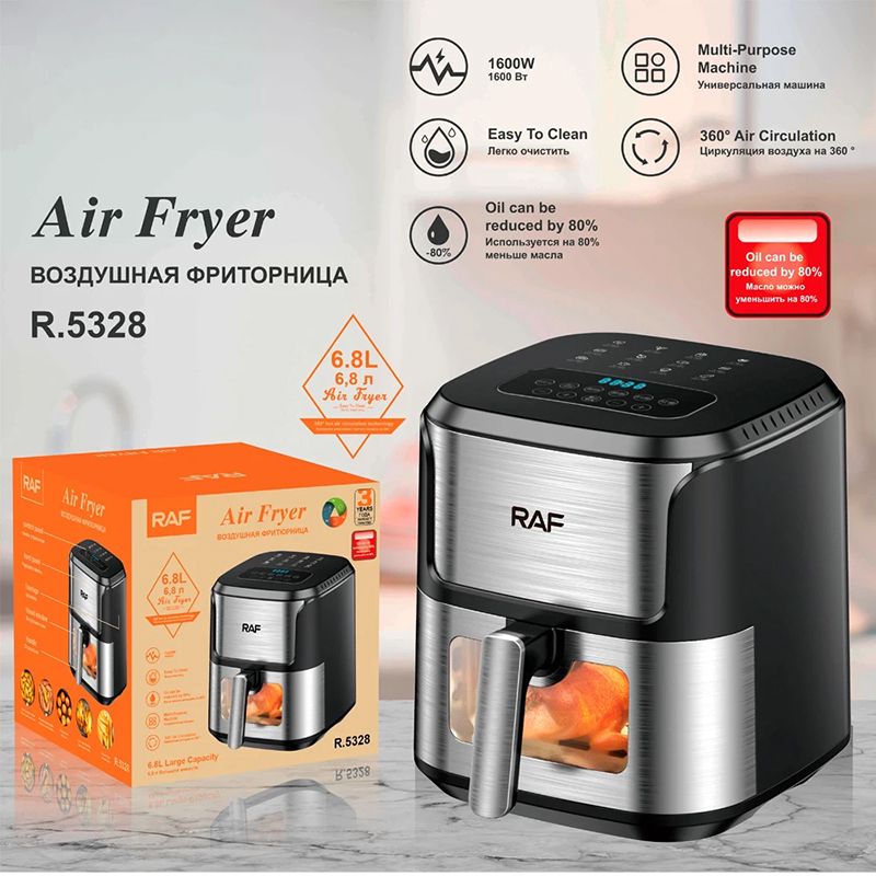 RAF R.5328 Airfryer Elektrikli Qızardıcı Hava Fritöz Tutumu 6,8L — Digər mətbəx texnikası, Bakı (7)