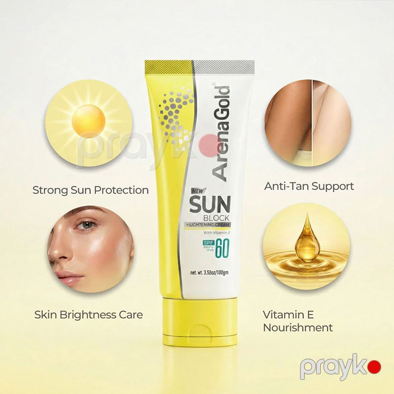 Arena Gold Sun Block SPF 60 Günəşdən Qoruyucu Spf Krem 100 q — Gözəllik və səhiyyə, Bakı (2)