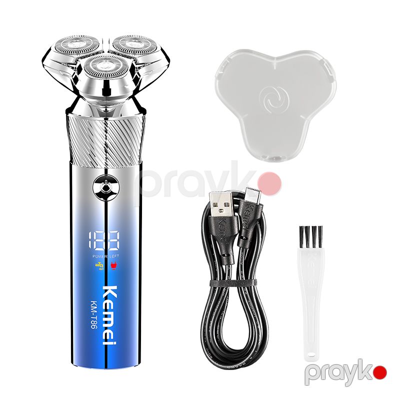 Kemeı KM-T86 - Ülgüc USB ilə Şarj Edilə Bilən Ülgüc Professional Ülgüc Maşını Üç Bıçaqlı Ülgüc Elektrikli Üz Qırxma Maşını — Usturalar, trimmerler və epilyatorlar, Bakı (2)