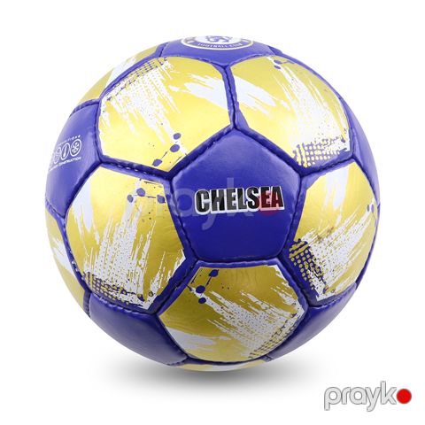 Uşaq Və Böyüklər Üçün Göy Sarı Rengli Chelsa Futbol Topu Yüksək Dayanıqlı Kamanda Futbol Topu — Bakı