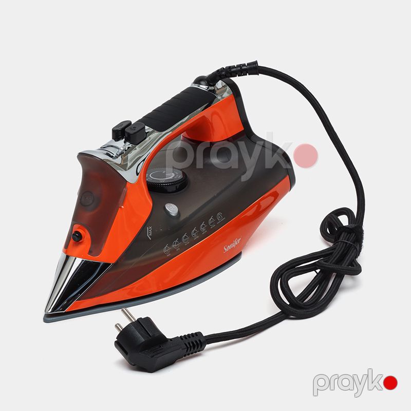 Sonifer SF-9088 Professional 220v Elektrikli Keramik Buxar Ütüsü Narıncı Qara Rengli Demir Buxar Ütüsü — Ev texnikası, Bakı (4)