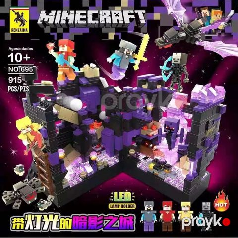 Lego Oyunu Constructor Renzaıma Minecraft LED Lampalı Tikinti Bloklar 915 hissə, Minecraft 695 — Bakı