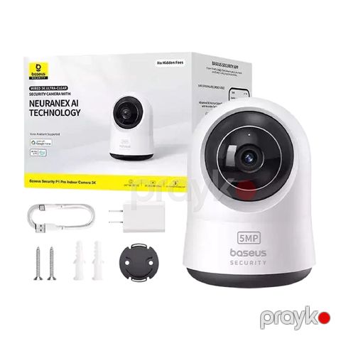 Baseus Security P1 Videomüşahidə Kamerası Pro Indoor Camera 3K 360° Pan Wi-Fi Kamera Gecəgörmə 256GB — Bakı