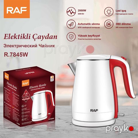 Yüksək Keyfiyyətli RAF Elektrikli Çaydan Paslanmayan Polad Material 2000 W Gücündə 1.8 L R.7845 — Bakı