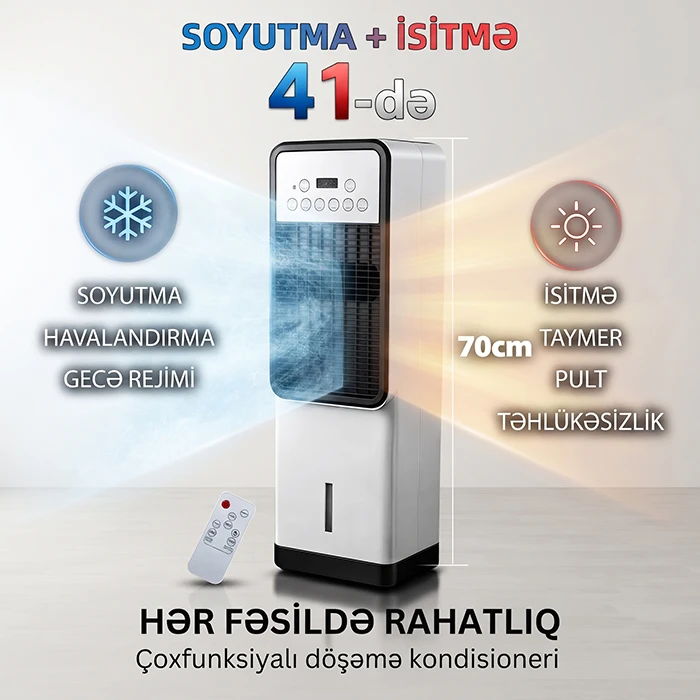 Hər fəsildə ideal hava: 4-ü 1-də çoxfunksiyalı ekonomik döşəmə kondisioneri. İstər isti yay, istər soyuq qış – evinizdə hər zaman mükəmməl mikroiqlim. Soyutma və isitmə bir cihazda — Mallar, Bakı (3)