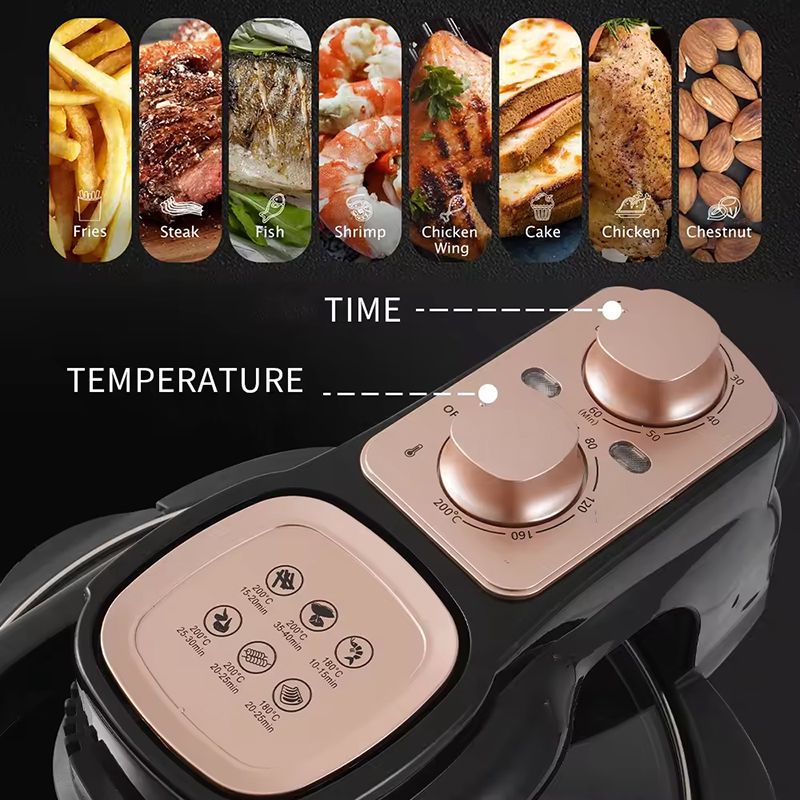 Star ST-9687 Vizual Hava Fritözü 4.5L Sürətli Dövriyyəli Qida Qızardıcı Air Frey 1500W 80-200 — Digər mətbəx texnikası, Bakı (5)