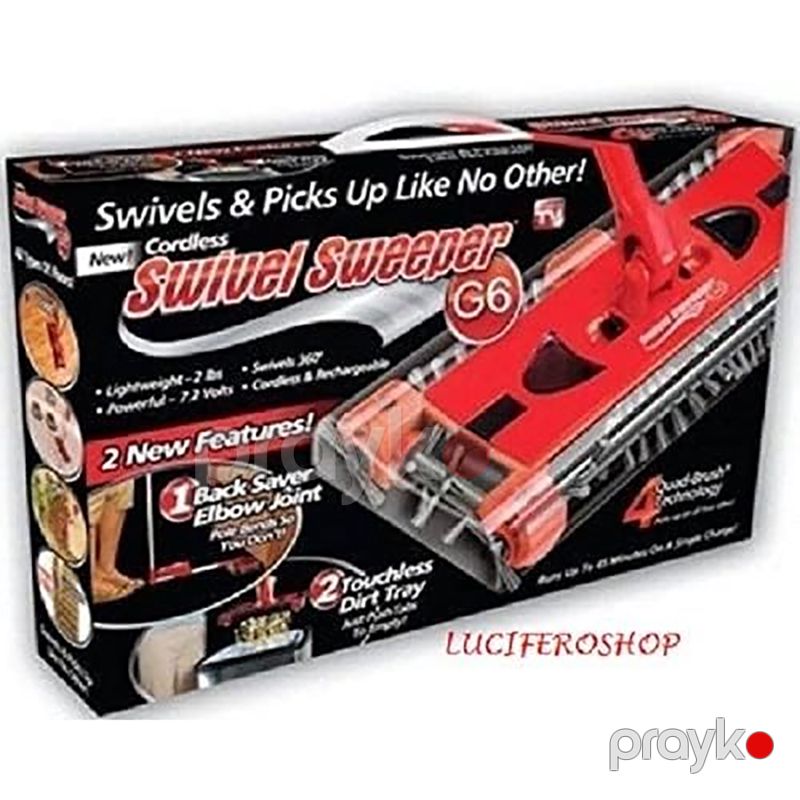 Swivel Sweeper G6 Elektrikli Süpürgə Qırmızı Yüksək Keyfiyyətli Döşəmə Təmizləyici Polsilən — Mallar, Bakı (7)