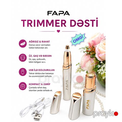 Fapa 2-si 1-də USB Şarjlı Qadın Trimmer Dəsti,Qadınlar üçün USB şarj olunan trimmer dəsti epilyator — Bakı