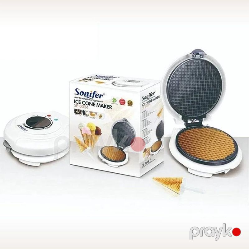 Dondurma Qabları Üçün Vafli Hazırlayıcı Toster Sonifer SF-6034 750W Gücə Məxsus Portativ Wafle Hazırlayıcı Toster — Toster və vaflyasıcı, Bakı (6)