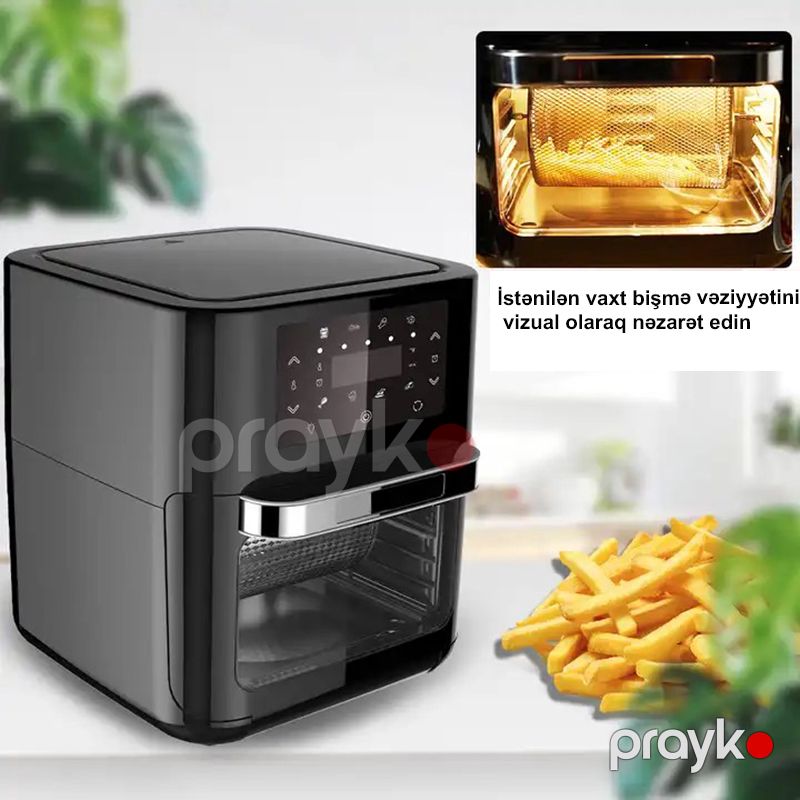 Çoxfunksiyalı Sensorlu Ekranlı Elektirikli Qızardıcı Böyük Tutumlu Elektirikli Qızardıcı Airfryer 16L — Digər mətbəx texnikası, Bakı (4)