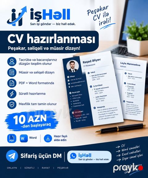 CV hazırlanması — peşəkar və səliqəli — Bakı