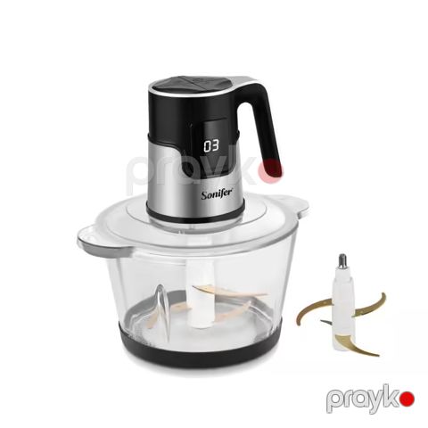 Sonifer SF-8188 - Doğrayıcı 500W 1.8L Şüşə Qab S-Bıçaqlı Doğrama Təhlükəsizlik Kilidi Mətbəx üçün Sürüşməyən Doğrayıcı — Bakı