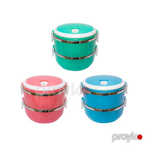 Launch Box HCL-2 Yemək Saxlama Qabı Paslanmaz Polad Material 2-li Set — Bakı