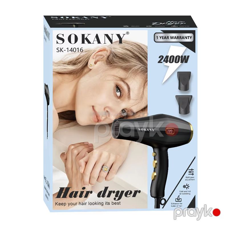Sokany SK-14016 - Hava Feni Professional Salon Saç Qurutma Dəsti Plastik Material — Fən, Bakı (6)