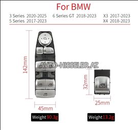 BMW G20,G30,G01,G02,F80,F90,X6,X7 şüşə (ayna) qaldıran knopk (düymə) bloku — Kuzov hissələri, Bakı (3)