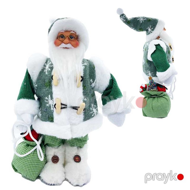 Şaxta Baba 60SM Qar Adamı BB 239-31 Şaxta Baba Masa Heykəli Dekoru Yaşıl Rengli Yeni İl Şaxta Babası Santa — Mallar, Bakı (2)