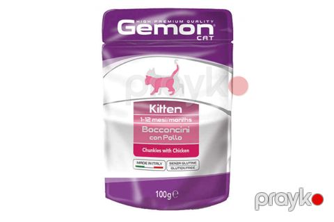 Tam rasion yem Gemon Kitten balalar üçün, toyuqla, 100 q — Bakı