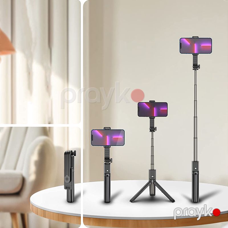 Nımaso NST21J368 Selfie Çubuğu Uzaqdan İdarəetmə ilə Uzaqdan Çəkiliş Selfie Çubuğu 6 Tənzimlənən Səviyyə Smartfon Tutacağı 360 — İdman, hobi, istirahət, Bakı (2)