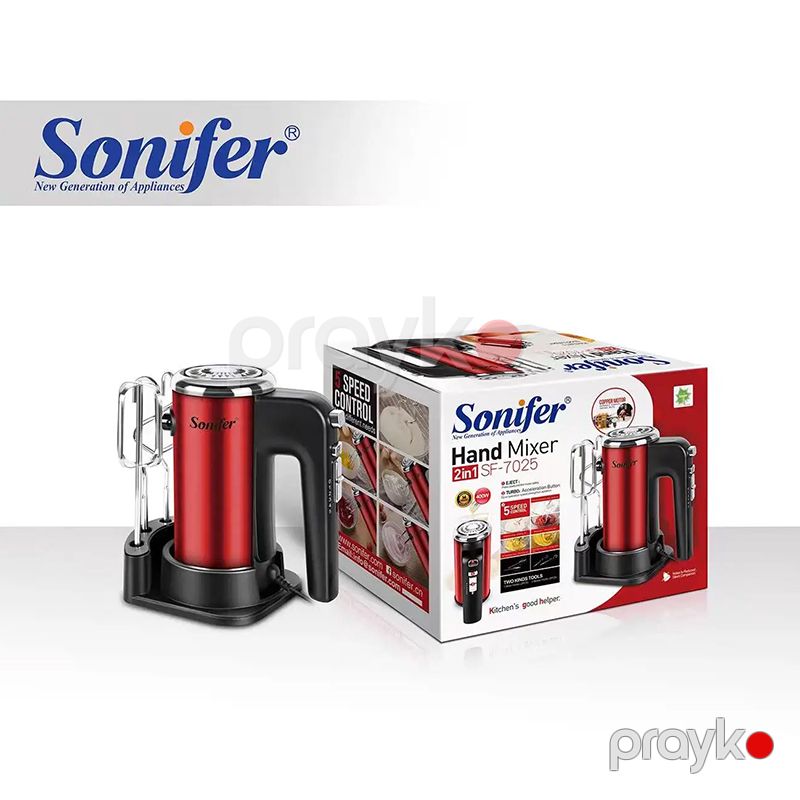 Sonıfer SF-7025 Çoxfunksiyalı Elektrikli Mikser Yumurta Çırpıcı 400W — Blenderlər, xırdalayanlar və mikserlər, Bakı (3)