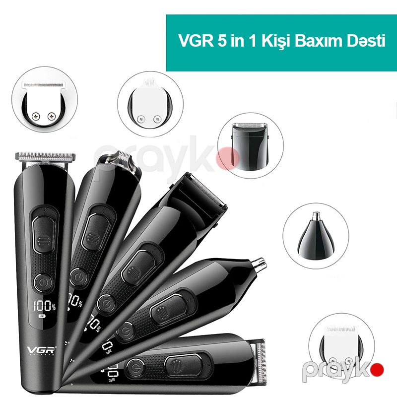 VGR 5 in 1 Kişi Baxım Dəsti İstifadəsi Asan Peşəkar Üz Təraş Dəsti Elektrikli Saç Kəsici Burun Bədən Təraş Başlıqları 150 — Usturalar, trimmerler və epilyatorlar, Bakı (3)