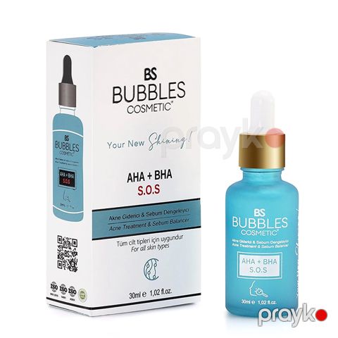 Bs Bubbles Cosmetic Akne və Qaranöktələrə Qarşı Üz Təmizləyici Serum 30ml Baxım Serumu — Bakı